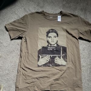 NWT GAP Men's Elvis Brown Graphic T-Shirt Size MT